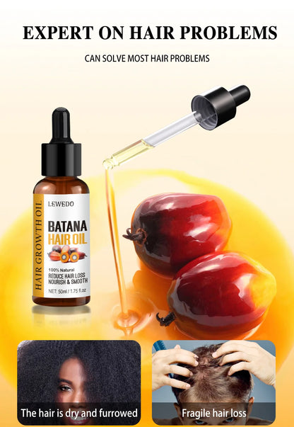 Lewedo Naturals Batana Oil Fast Hair Growth for Men Women Pure Batana Oil Nourish Shiny Hair Healthy Hair Care Anti Hair Loss